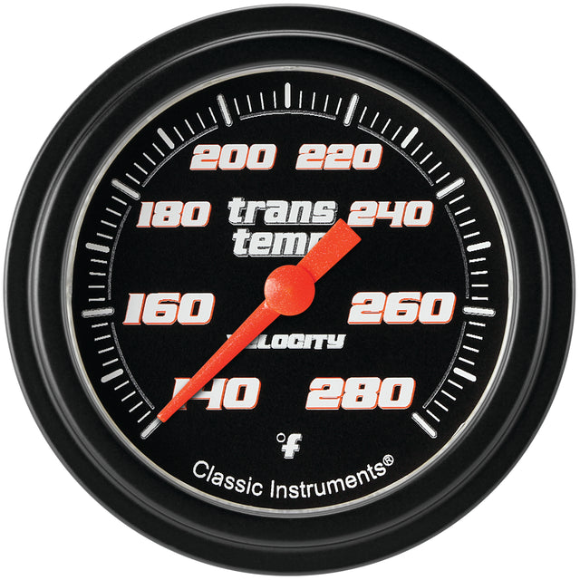 Classic Instruments Velocity Black 2-5/8" Transmission Temperature Gauge - VS327BBLF