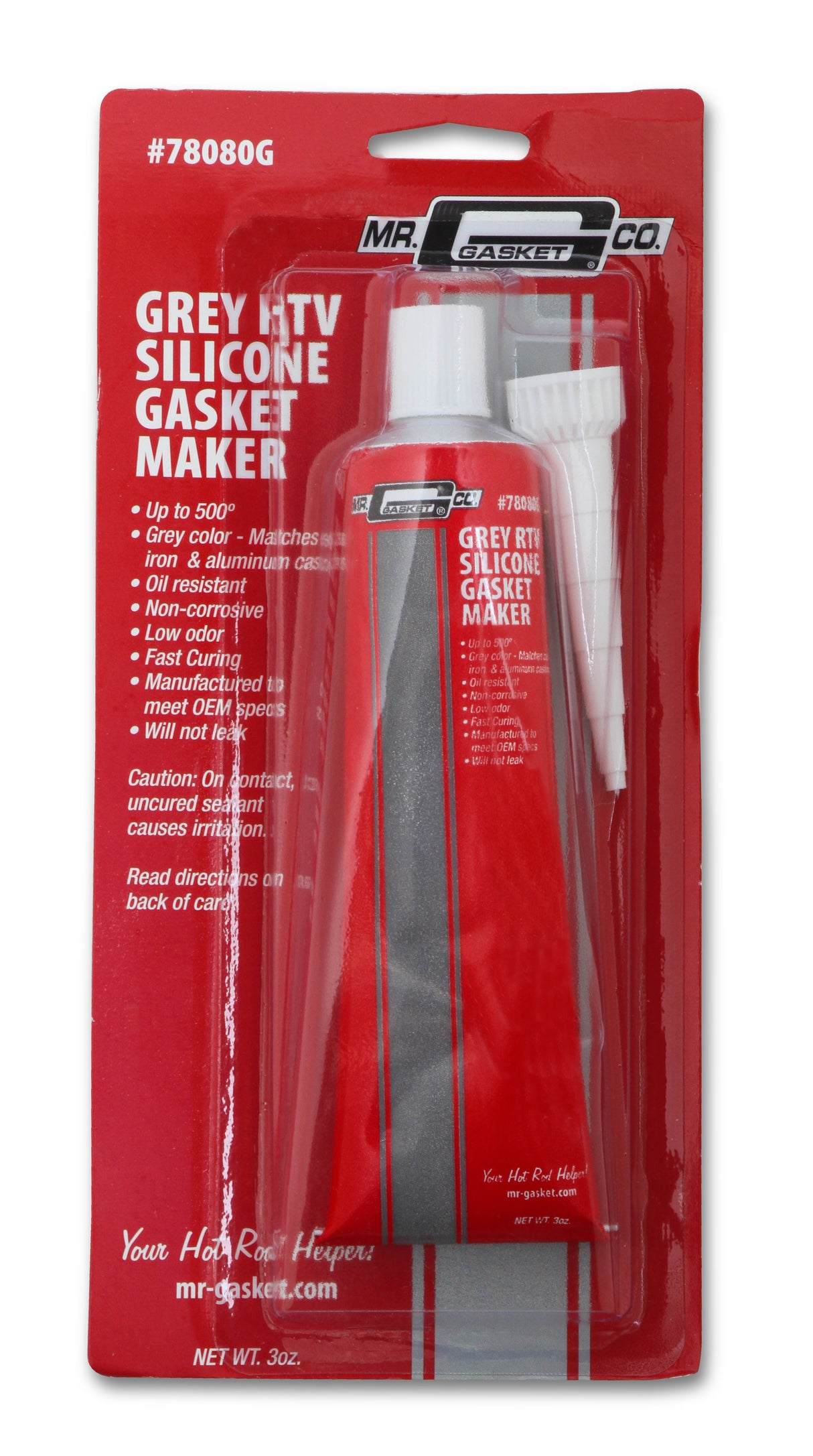 Mr Gasket Silicone RTV - Grey - 3 Oz. Tube - 78080G