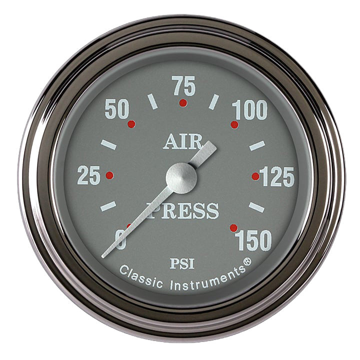 Classic Instruments Silver Gray 2-1/8" Air Pressure Gauge - SG118SLF