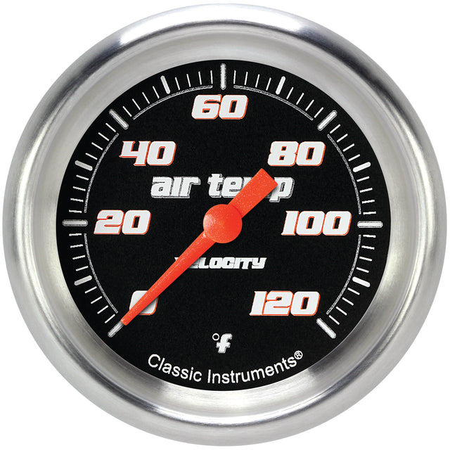 Classic Instruments Velocity Black 2-5/8" Outside Air Tempature Gauge - VS399BAPF
