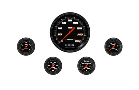 Classic Instruments Velocity Black Five Gauge Set 154 - VS154BBLF