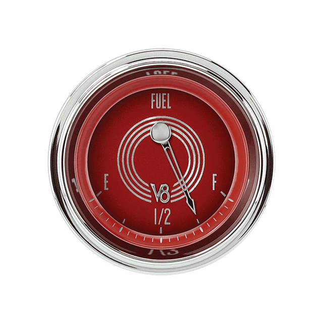 Classic Instruments V8 Red Steelie 2 1/8" Fuel - V8RS11SHC