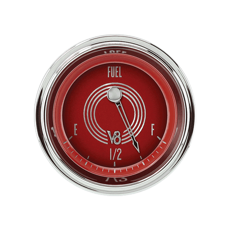 Classic Instruments V8 RED STEELIE 2IN FUEL 0-90 ohm - V8RS12SLF