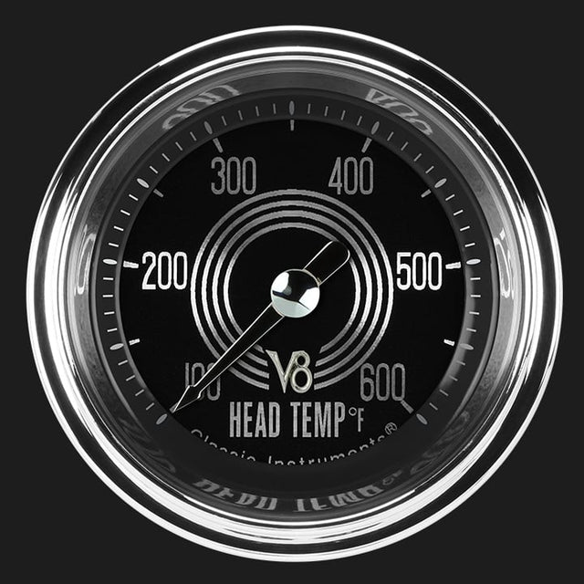 Classic Instruments V8 Speedster 2 1/8" Cylinder Head Temp. Gauge - V8SR197SHC
