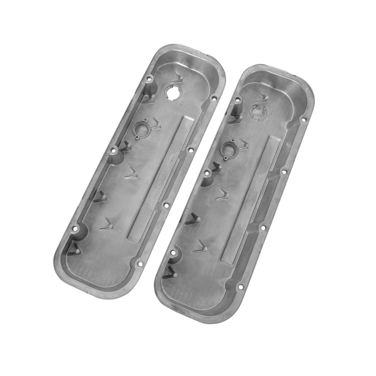 Holley 241-84 M/T Valve Covers - Vintage Style - Finned - BBC - Polished