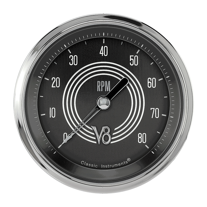 Classic Instruments V8 Speedster 3 3/8" Tachometer - V8SR80SHC