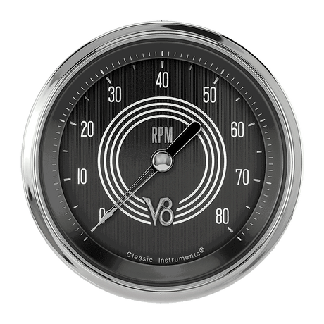 Classic Instruments V8 Speedster 3 3/8" Tachometer - V8SR80SHC