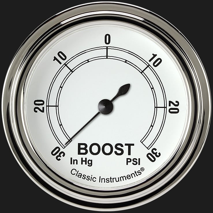 Classic Instruments Classic White 2 5/8" Boost/Vac Gauge - CW341SLF
