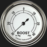 Classic Instruments Classic White 2 5/8" Boost/Vac Gauge - CW341SLF