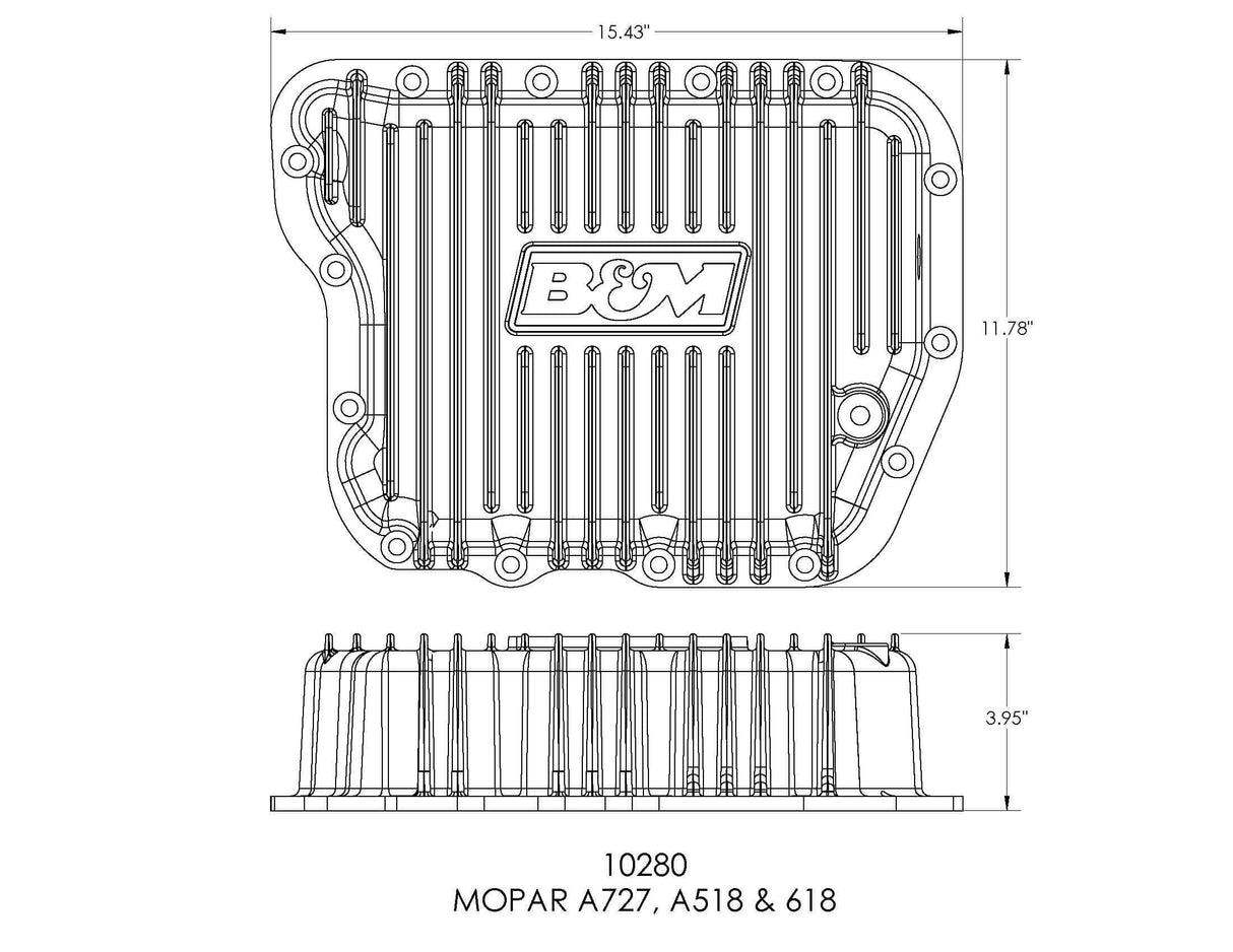 B&M Hi-Tek Deep Transmission Pan - Aluminum - 10280
