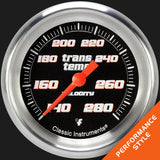 Classic Instruments Velocity Black 2 5/8" Transmission Temperature Gauge - VS327BAPF