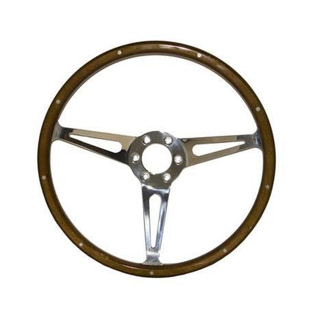 Scott Drake 1965-73 GT350 Style Genuine Wood &Aluminum 15" 6 Hole Steering Wheel - S1MS-3600-WG-6