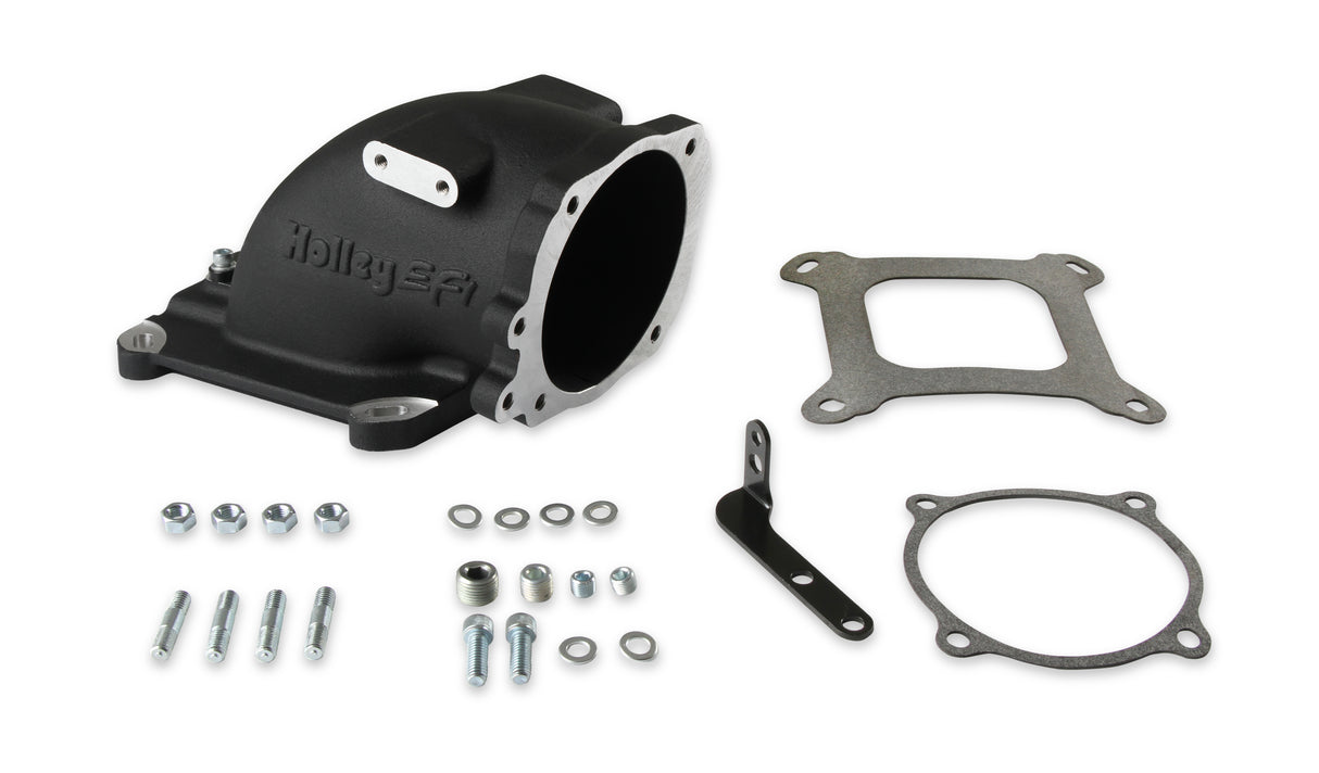 Holley 300-240FBK EFI Throttle Body Intake Elbow-Black Finish