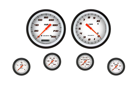 Classic Instruments Velocity White Six Gauge Set 151 - VS151WBLF