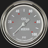 Classic Instruments Silver Gray 2 5/8" Oil Pressure Gauge - SG381SLF