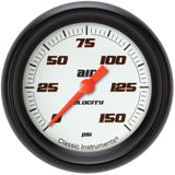 Classic Instruments Velocity White 2-5/8" Air Pressure Gauge - VS318WBPF