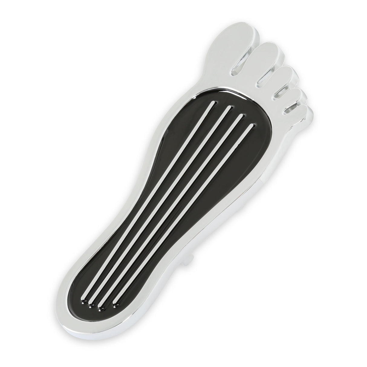 Mr Gasket Foot Print Gas Pedal Pad - Aluminum - Chrome & Painted Black Trim - 9645