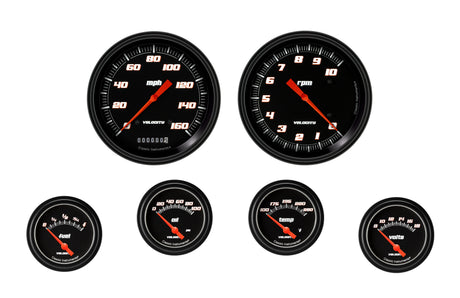 Classic Instruments Velocity Black Six Gauge Set 251 - VS251BBLF