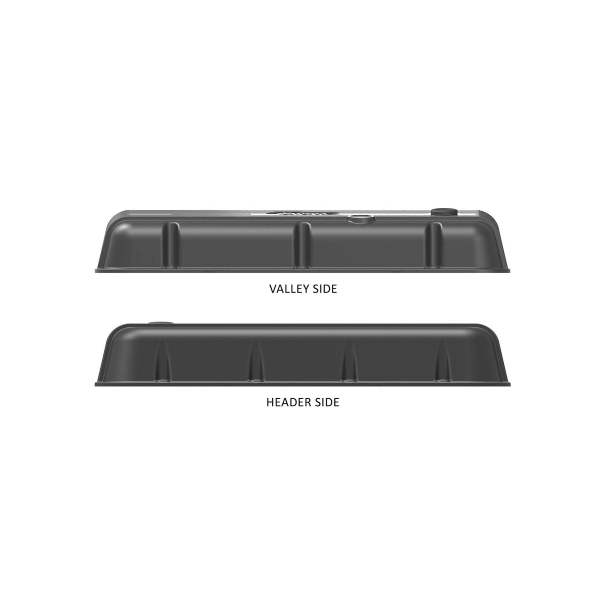Holley 241-302 Vintage Series Finned Valve Covers - BBC - Satin Black Machined