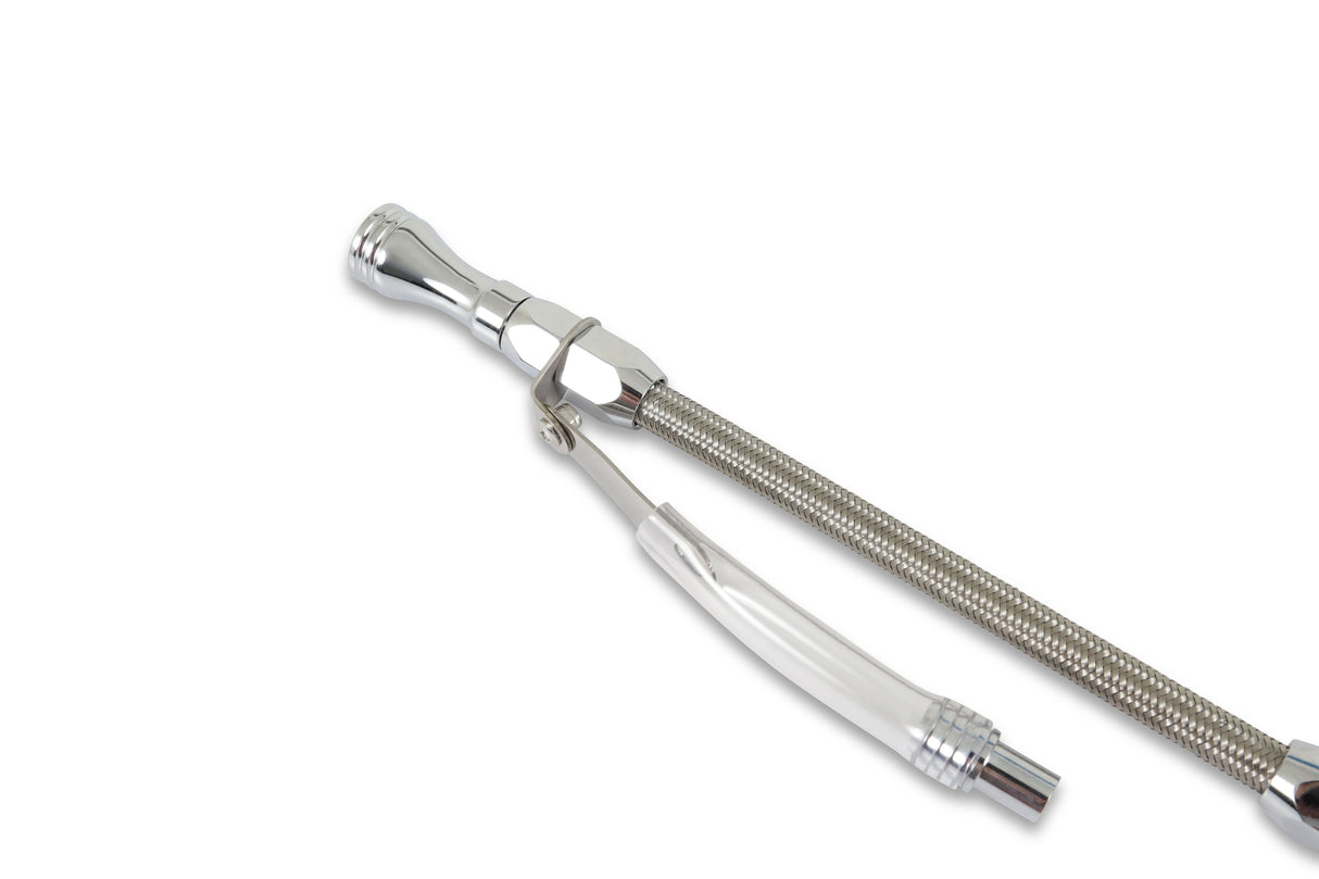 Mr Gasket Engine Oil Dipstick & Tube - Braided Stainless Steel - 9705G