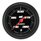 Classic Instruments Velocity Black 2-1/8" Oil Temperature Gauge - VS128BBLF
