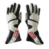 Racequip SFI 3.3/5 Black / Gray Long Gauntlet Nomex Race Gloves - Small - 358602RQP