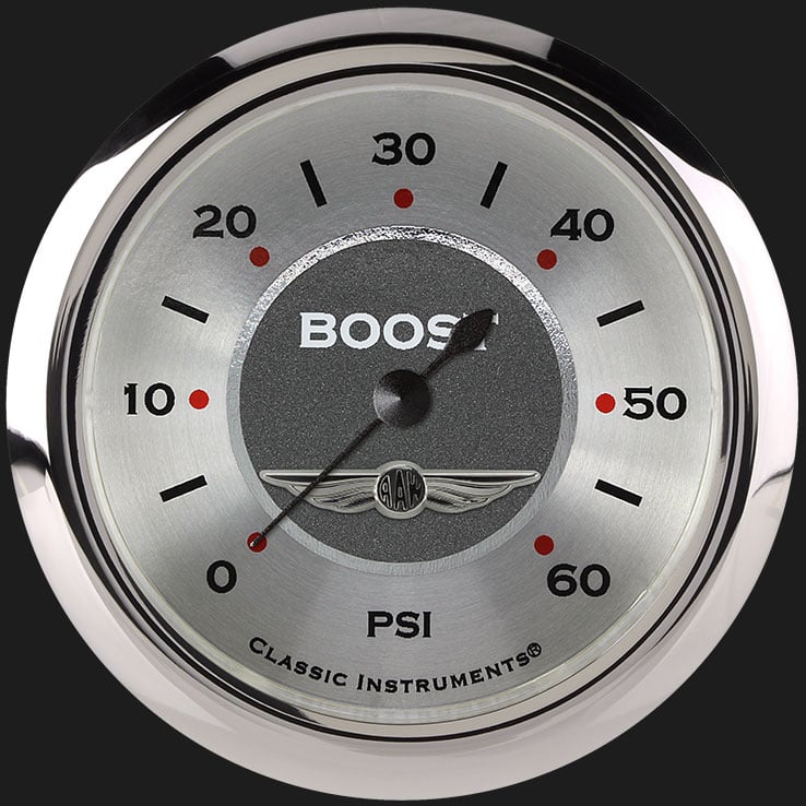 Classic Instruments All American2 5/8" Boost Gauge, 60 psi - AW343SRC