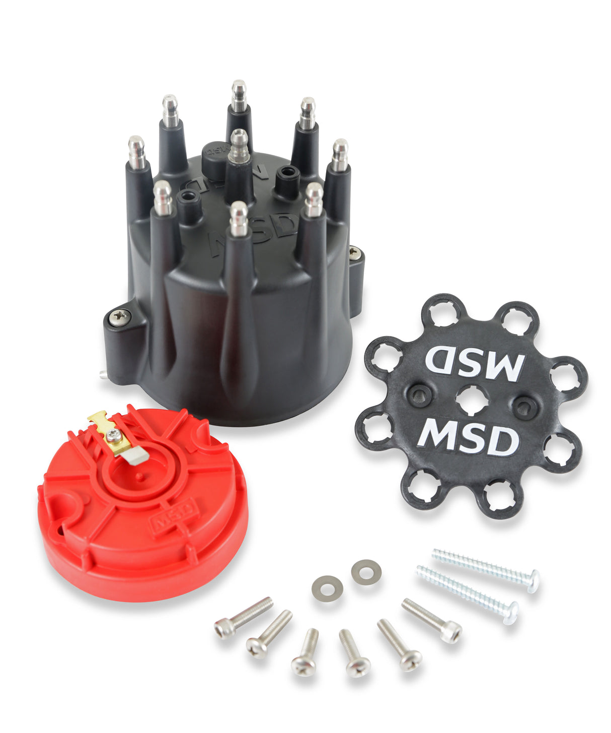 MSD Black Chevy V8 HEI Distributor Cap and Rotor - 84336