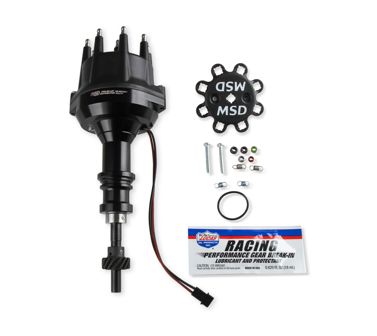 MSD Black Distributor Ford 289-302, Pro Billet, Small Cap, Steel Gear - 857931