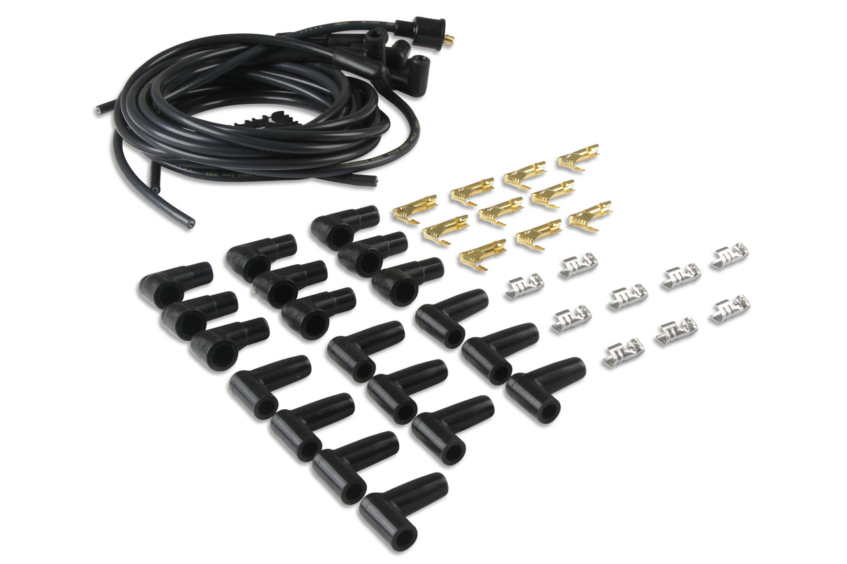 ACCEL Spark Plug Wire Set- 8mm - Black Wire with Black 90 Deg Boots - 4041K