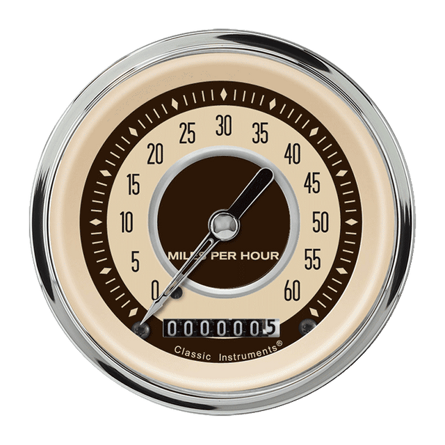 Classic Instruments Nostalgia VT 3 3/8" Low Speed Speedometer - LSNT