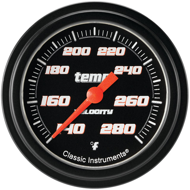 Classic Instruments Velocity Black 2-5/8" Full Sweep Water Temp Gauge - VS326BBLF-02