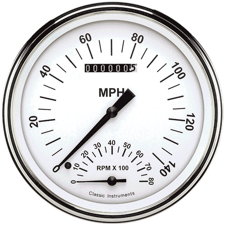 Classic Instruments White Hot 4 5/8" Speedtachular - WH50SLF