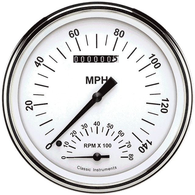 Classic Instruments WHITE HOT 5IN SPEEDTACHULAR - WH50SLC