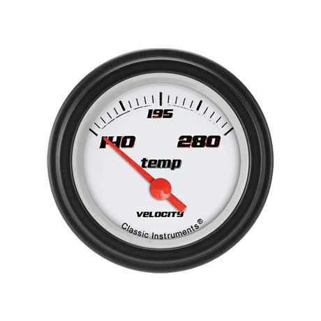 Classic Instruments Velocity White 2 1/8" Water Temp - VS26WBLF