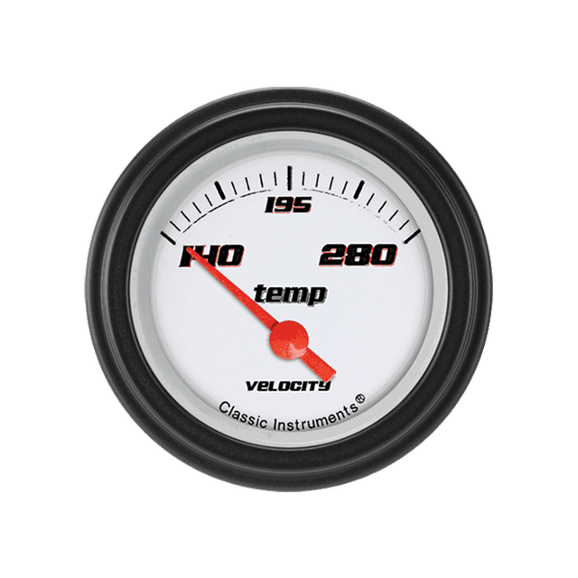 Classic Instruments Velocity White 2 1/8" Water Temp - VS26WBLF