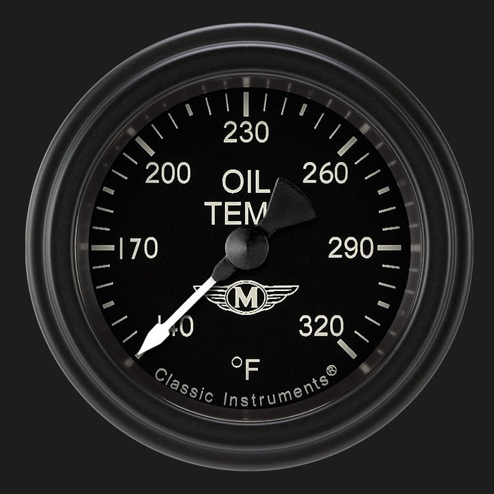 Classic Instruments Moal Bomber 2 1/8" Oil Temperature Gauge - MA128BLF