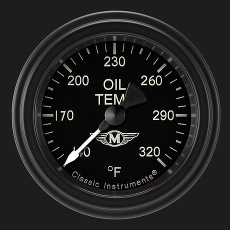 Classic Instruments Moal Bomber 2 1/8" Oil Temperature Gauge - MA128BLF