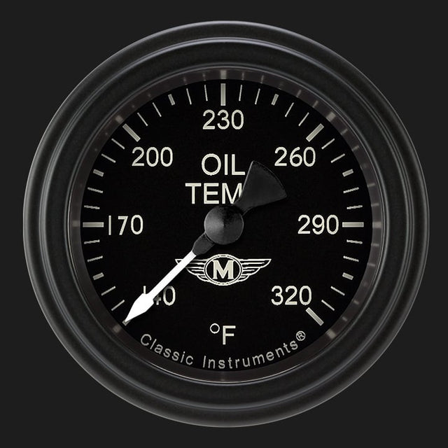 Classic Instruments Moal Bomber 2 1/8" Oil Temperature Gauge - MA128BLF