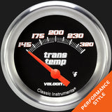 Classic Instruments Velocity Black 2 5/8" Transmission Temperature Gauge - VS227BAPF
