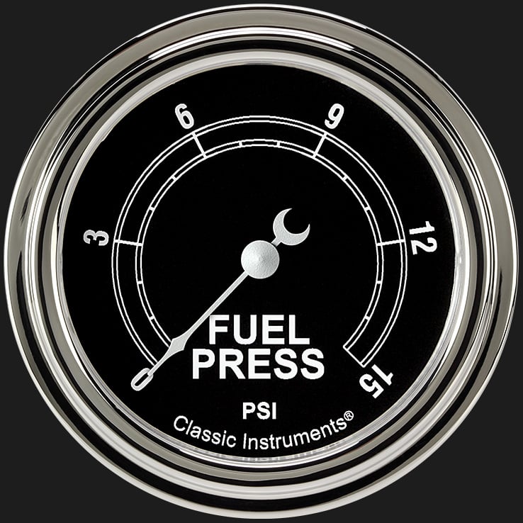 Classic Instruments Traditional 2 5/8" Fuel Pressure Gauge, 15 psi - TR345SLF