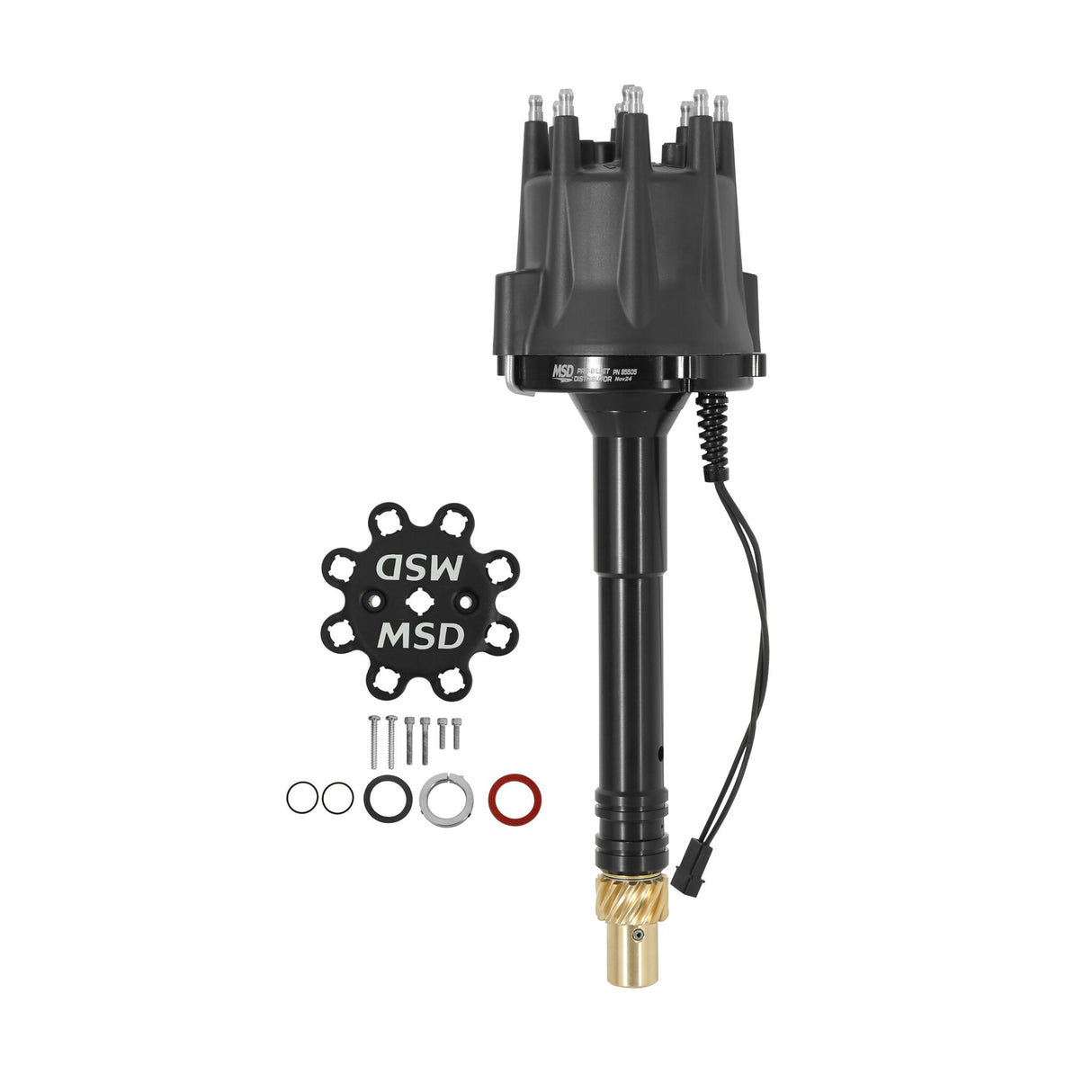 MSD Black Chevy V8 Pro-Billet Distributor w/ locked-out timing & bronze gear - 85505