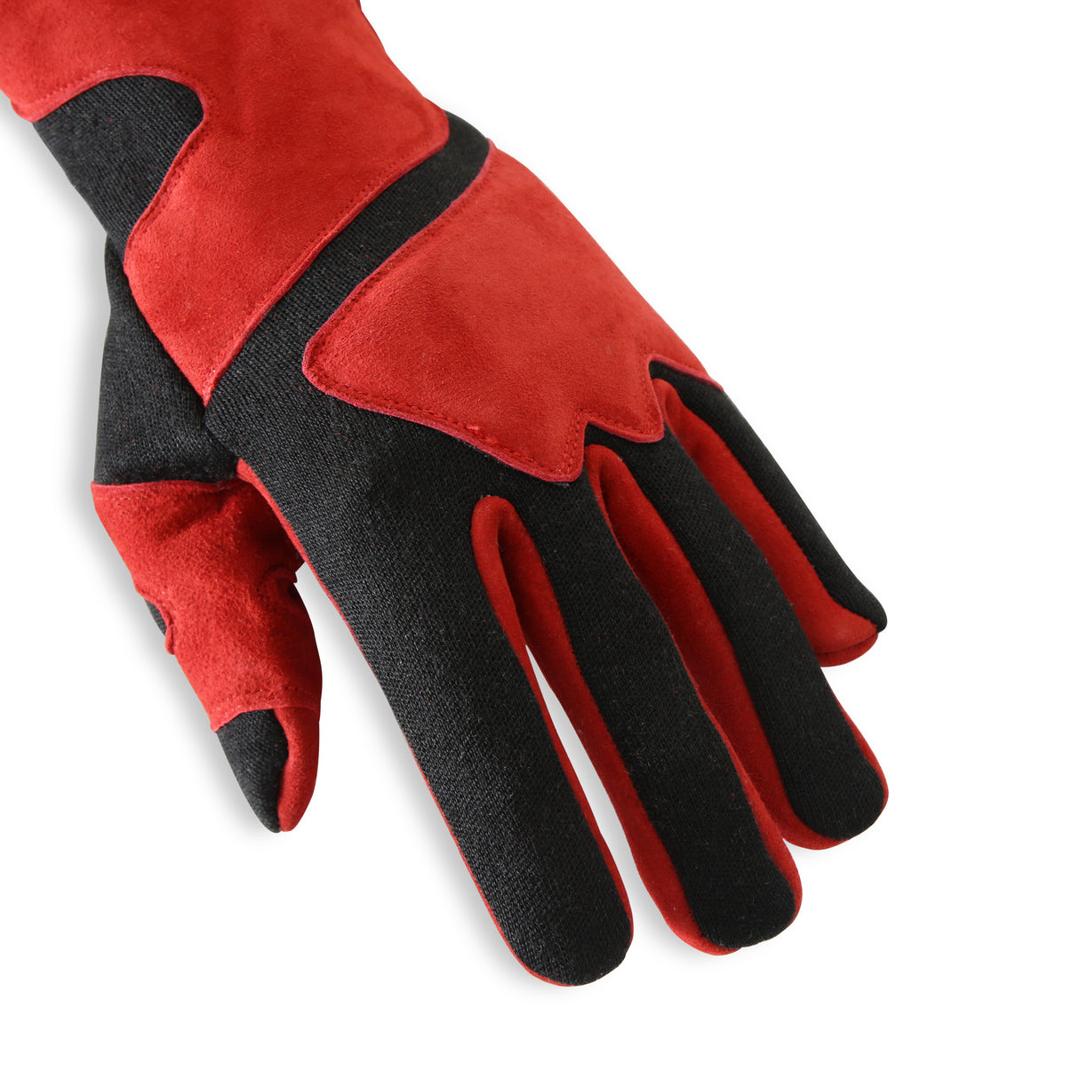 Racequip SFI 3.3/5 Red / Black Long Gauntlet Nomex Race Gloves - Large - 358105RQP