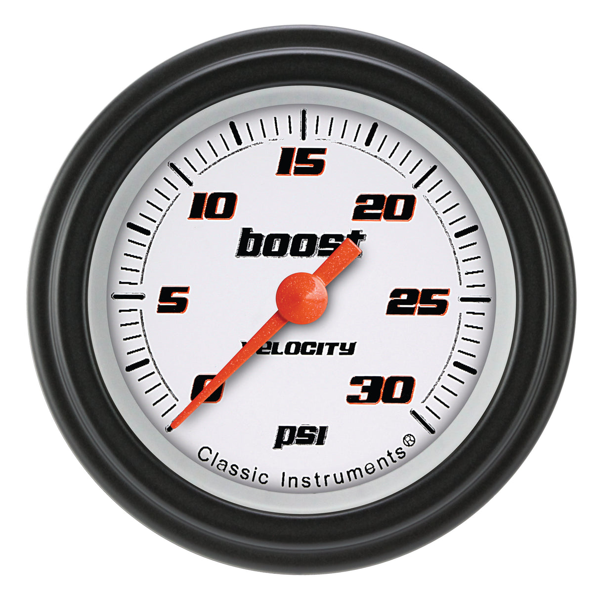 Classic Instruments Velocity White 2-1/8" Boost Gauge (30 PSI) - VS142WBLF