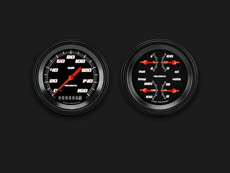 Classic Instruments Velocity Black Series Two Gauge Set - VS02BBLF