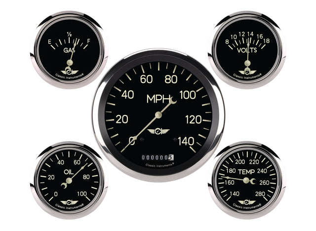Classic Instruments Classic Series Five Gauge Set, 4 5/8" - CL954SRC