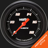 Classic Instruments Velocity Black2 5/8" Voltage Gauge - VS330BBPF