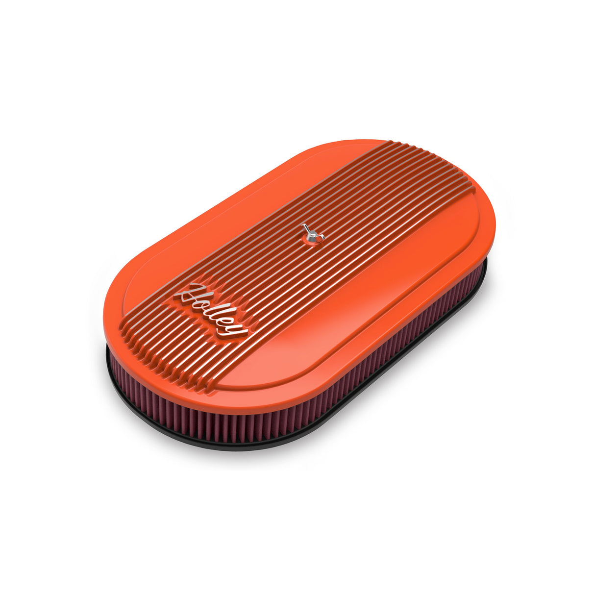 Holley 120-403 Vintage Series Oval Air Cleaner - Factory Orange Machined