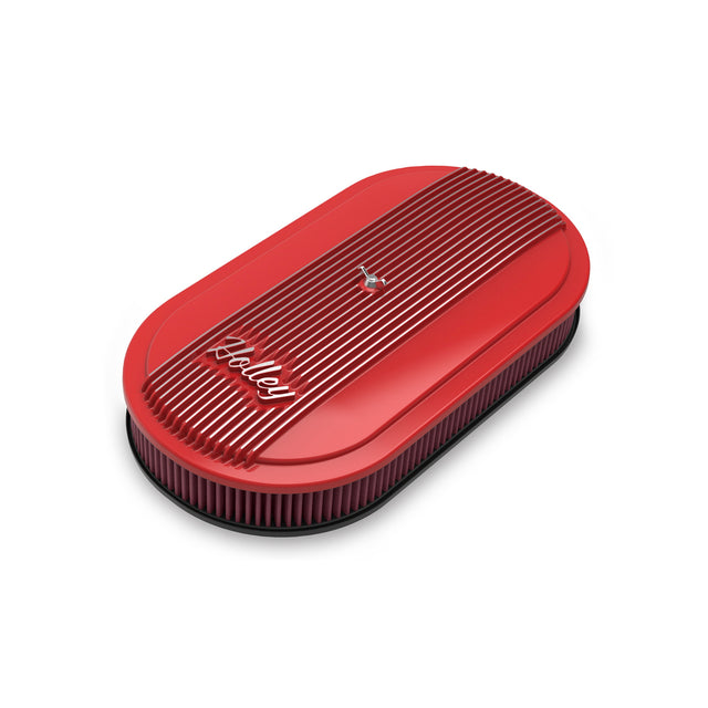 Holley 120-404 Vintage Series Oval Air Cleaner - Gloss Red Machined