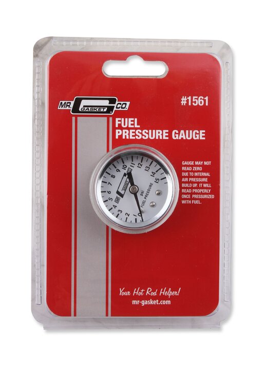 Mr Gasket Fuel Pressure Gauge - 0-15 PSI - 1-1/2 Inch Diameter - 1561
